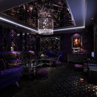 Phòng hát với sofa và màn hình tại Karaoke Sentosa, quận Ba Đình