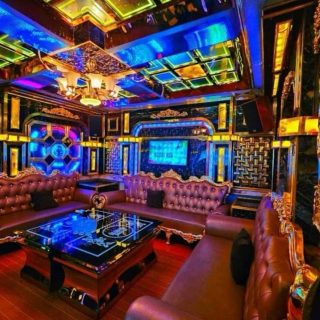 Nội thất phòng karaoke trang trí ánh kim tại A999, Mỹ Đình Hà Nội